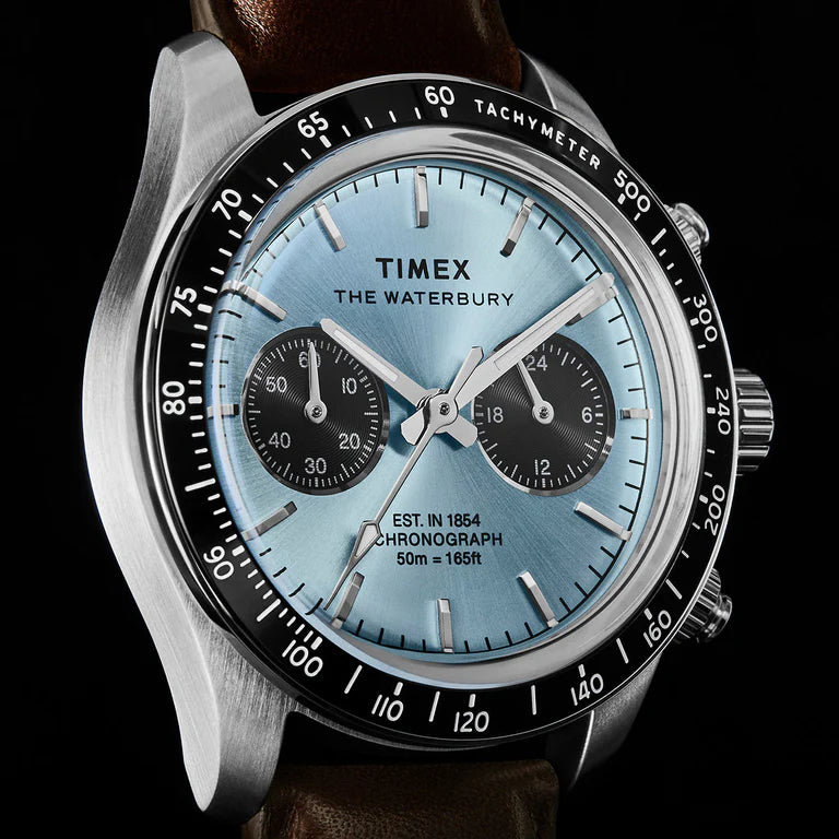 Timex® Waterbury Heritage Chronograph 39mm Ice Blue