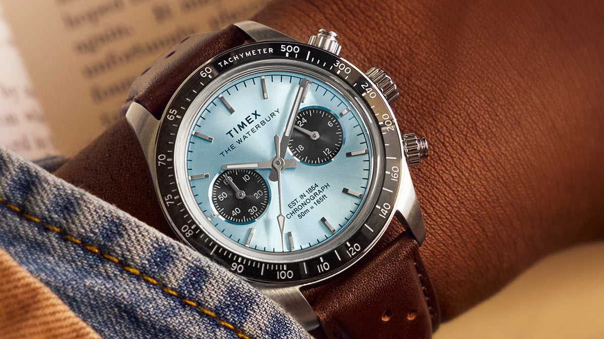 Timex® Waterbury Heritage Chronograph 39mm Ice Blue
