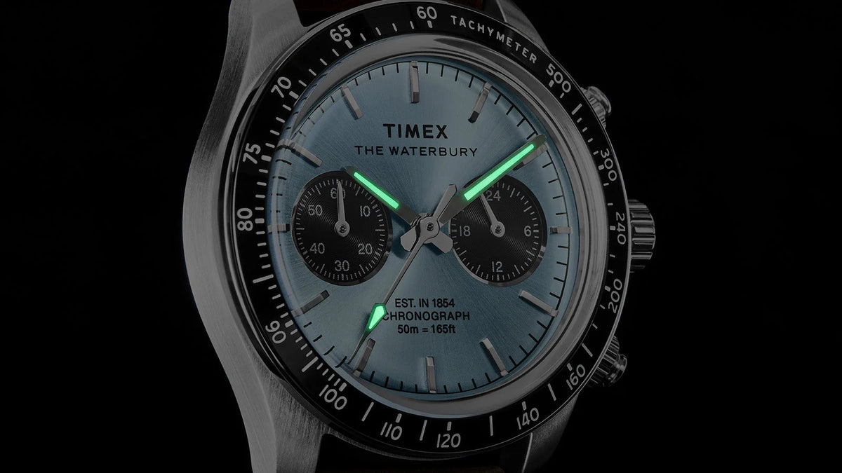 Timex® Waterbury Heritage Chronograph 39mm Ice Blue