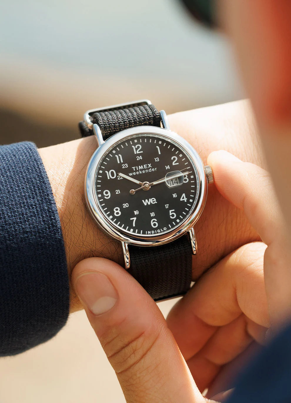Timex® Weekender 37mm Fabric Strap Watch | Black