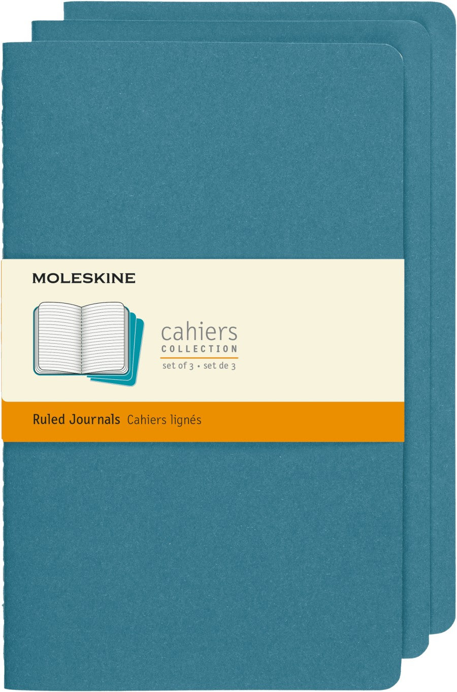 Moleskine Cahier Ruled Pocket Journals pack of 3, 3.5"x5.5"
