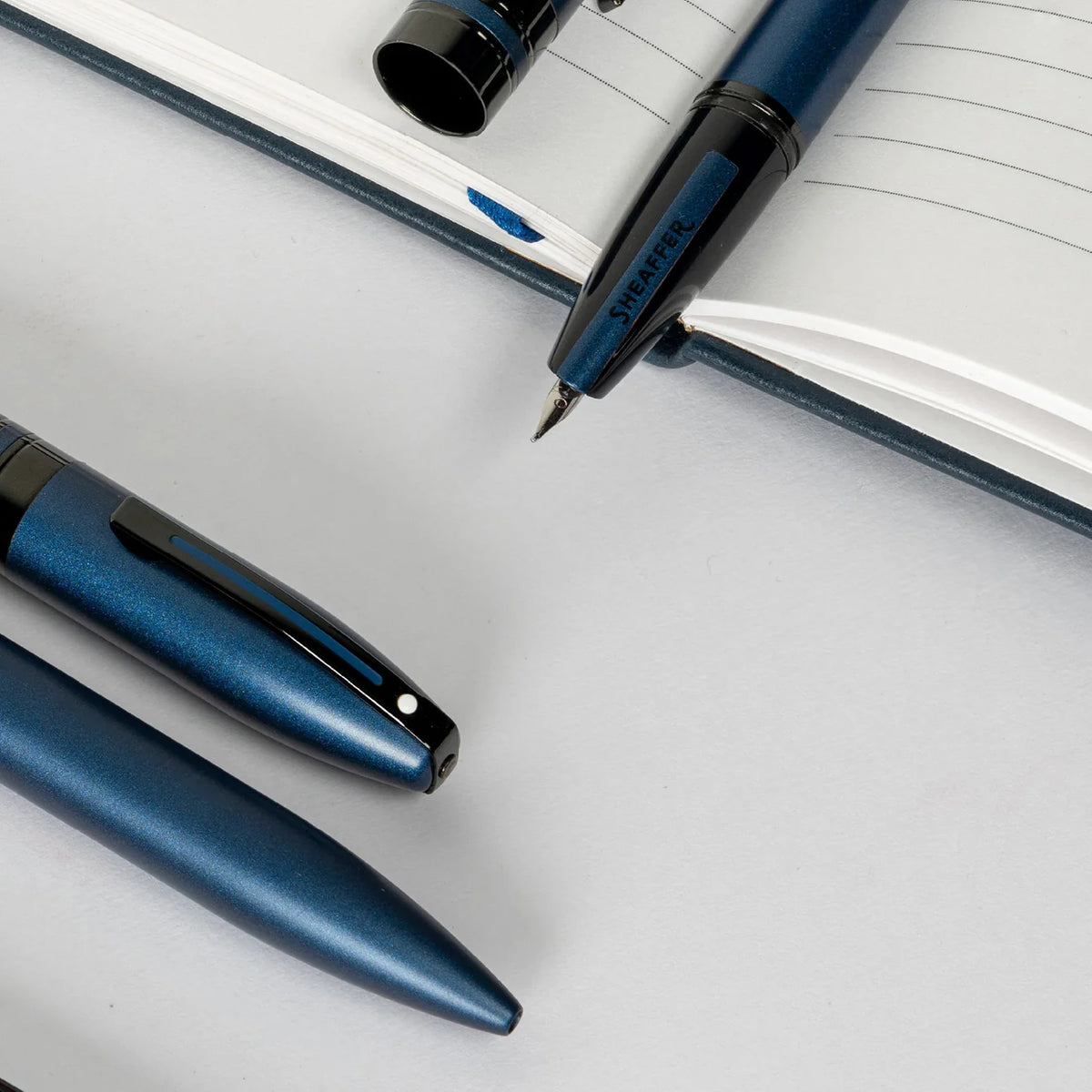 Sheaffer® ICON 9110 Metalic Blue Rollerball Pen With Gloss Black Trim E1911051