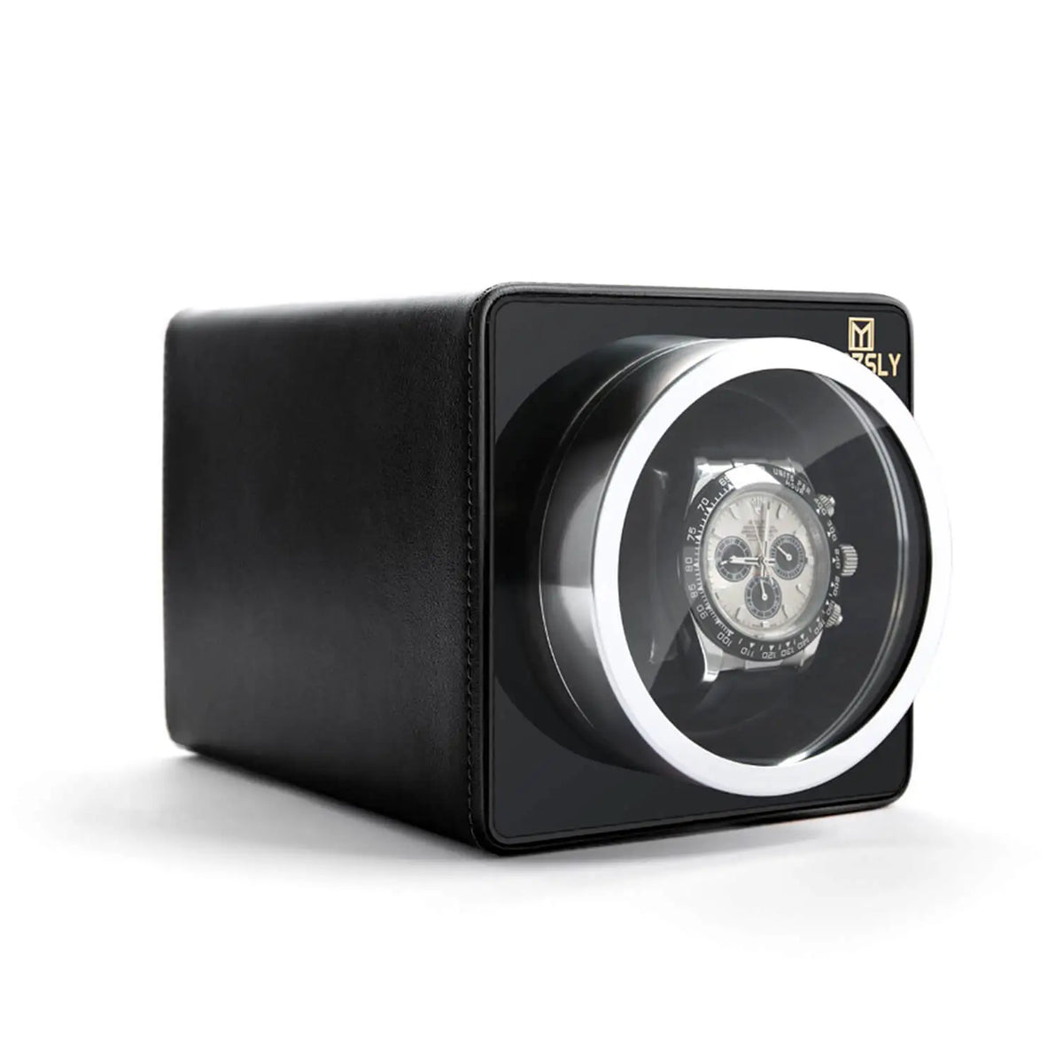 Single Watch Winder | Black Leather