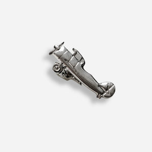 Vintage Airplane Silver Tie Bar