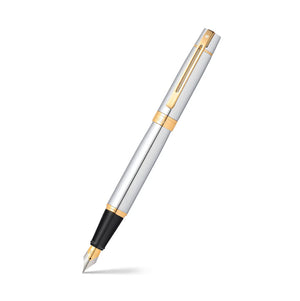 Sheaffer® 300 Bright Chrome Fountain Pen With Gold Trims Med Nib