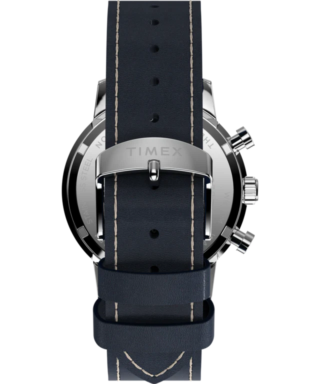 Marlin® Chronograph Tachymeter 40mm Leather Strap Watch | Blue