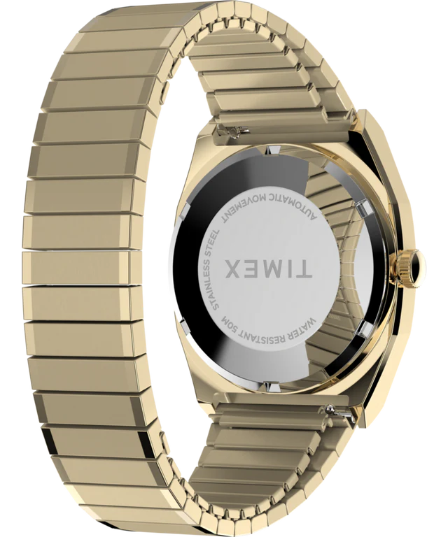 Timex® Automatic 1983 E Line 34mm Gold Tone Expansion Band Watch