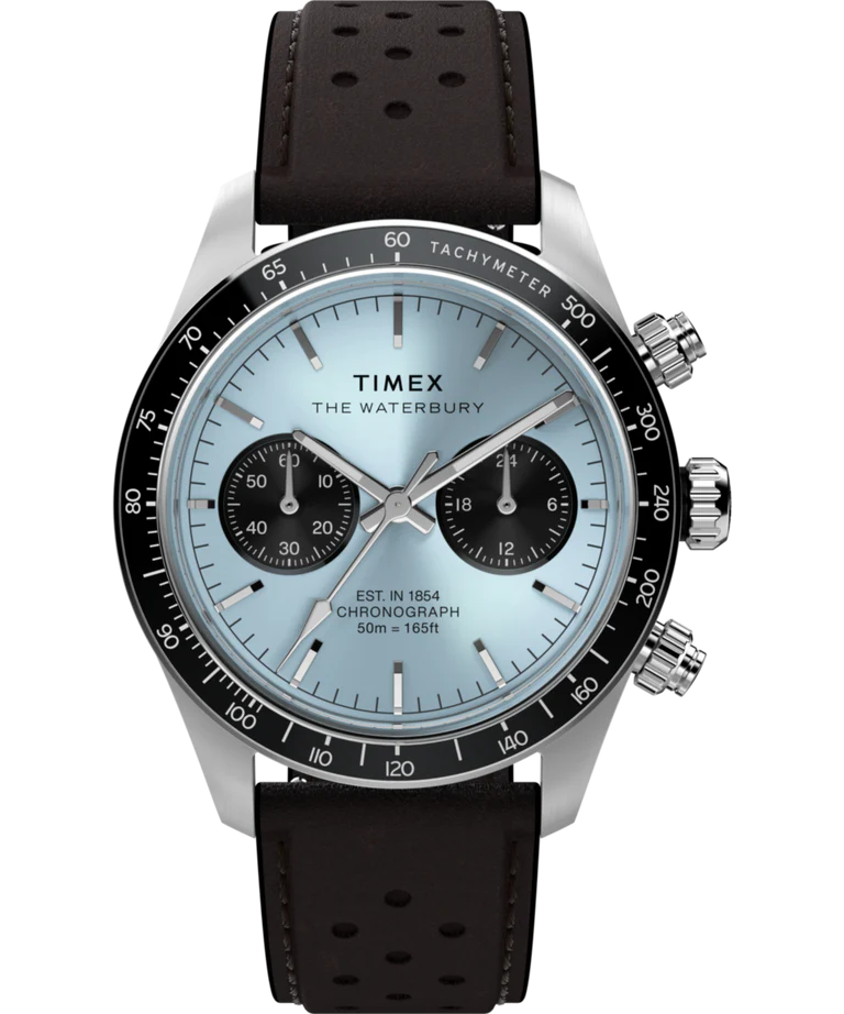 Timex® Waterbury Heritage Chronograph 39mm Ice Blue