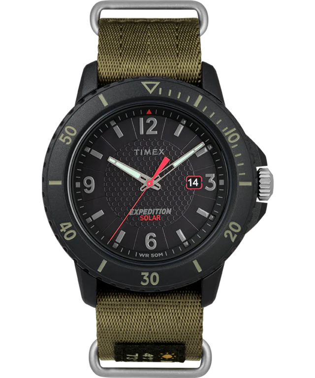 Timex® Expedition Gallatin Solar 44mm Fabric Strap Watch | Green
