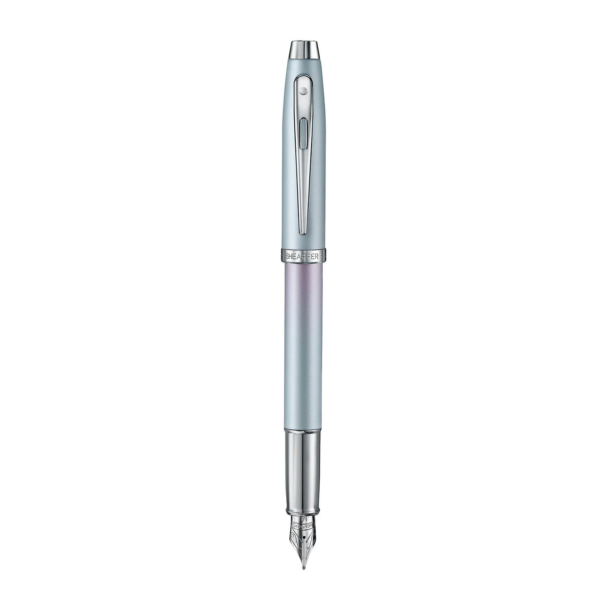 Sheaffer 100 9376 Expressions Blue and Pink Pearlised Gradient Fountain Pen with Chrome-plated Trims Fine Nib