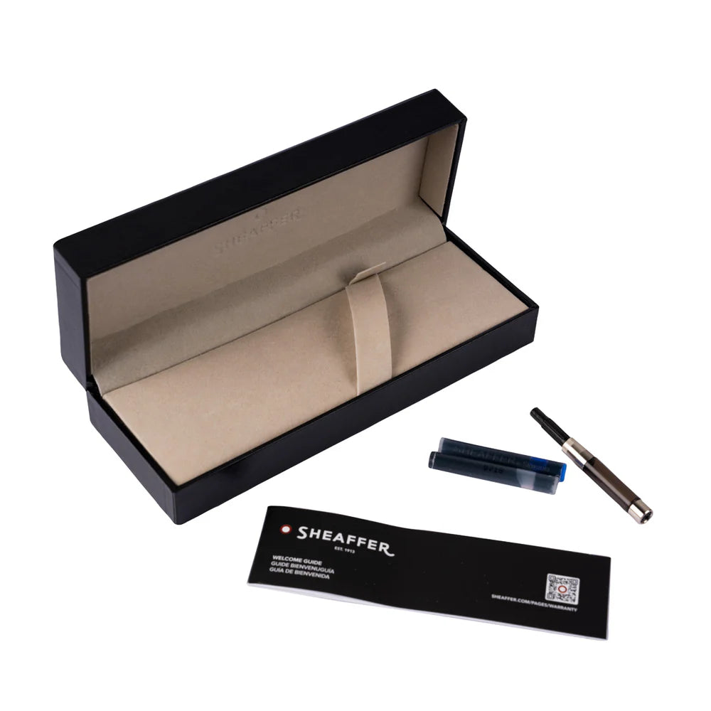 Sheaffer® 300 Bright Chrome Fountain Pen With Gold Trims Fine Nib