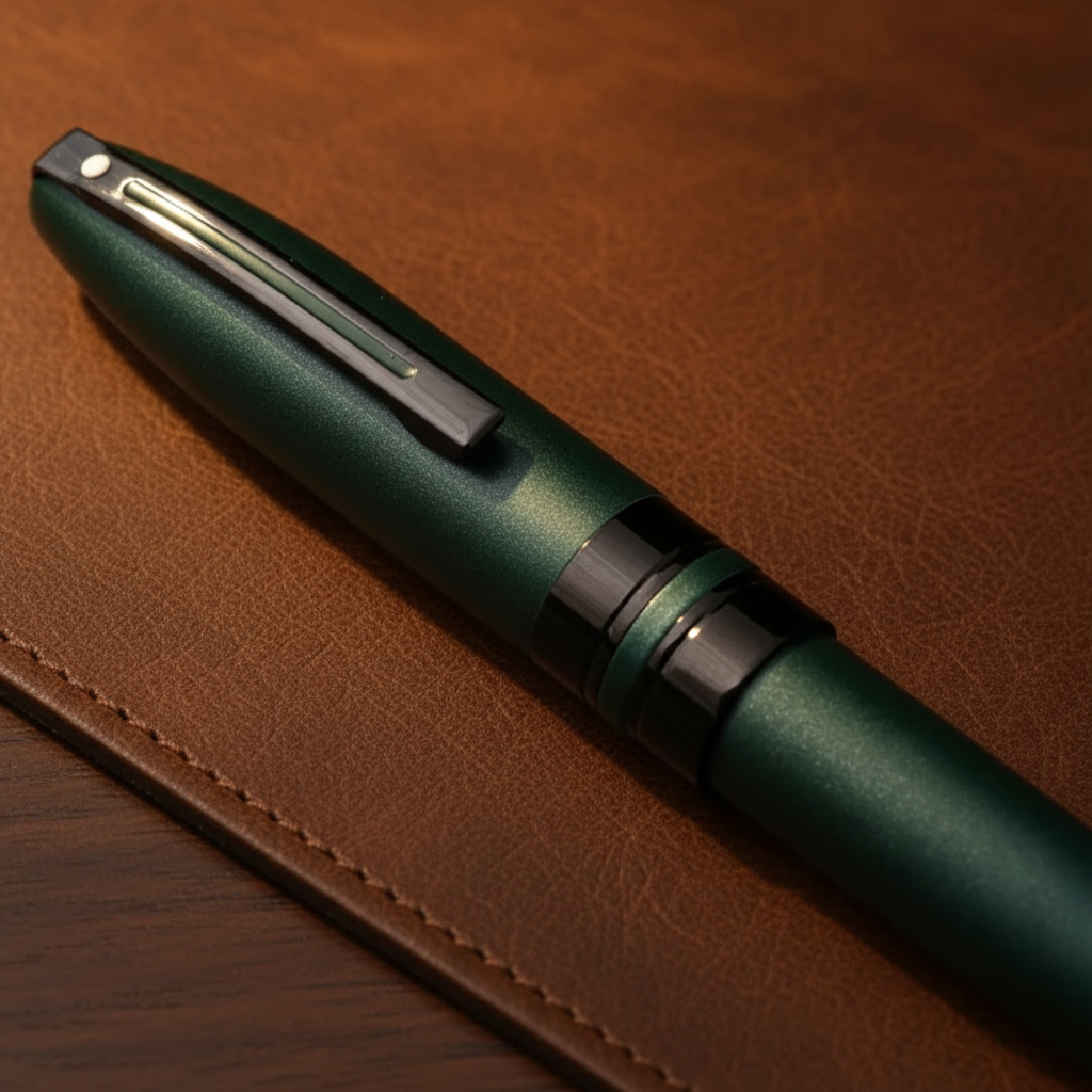 Icon Metallic Green with Gloss Black PVD Trim Ballpoint Pen