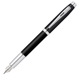 Sheaffer 100 Matte Black with Chrome Trim fountain pen. Fine Nib E0931743