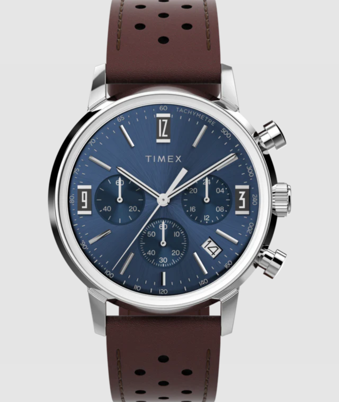 Timex® Marlin Chronograph Tachymeter Blue Dial

40mm Leather Strap Watch